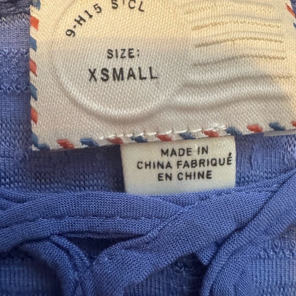 Anthropologie Women’s Postcard Perriwinkle French Blue Crochet Tank Size XS - Picture 5 of 6